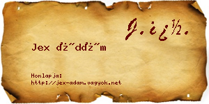 Jex Ádám névjegykártya